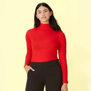 Summersalt Red long sleeve day to night bodysuit